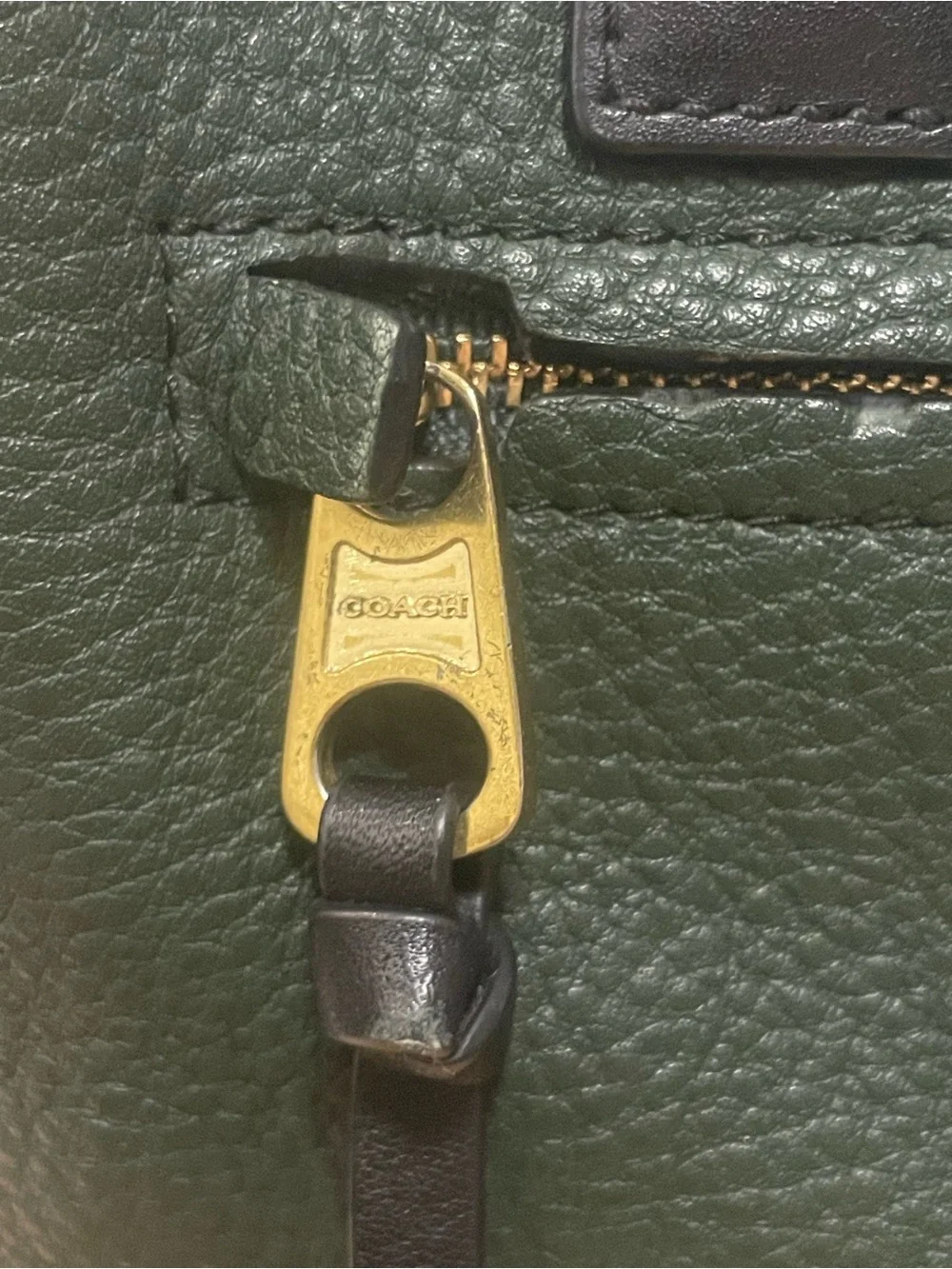 Coach Vintage Bleecker Colorblock Pebbled Leather Satchel in Green, Orange